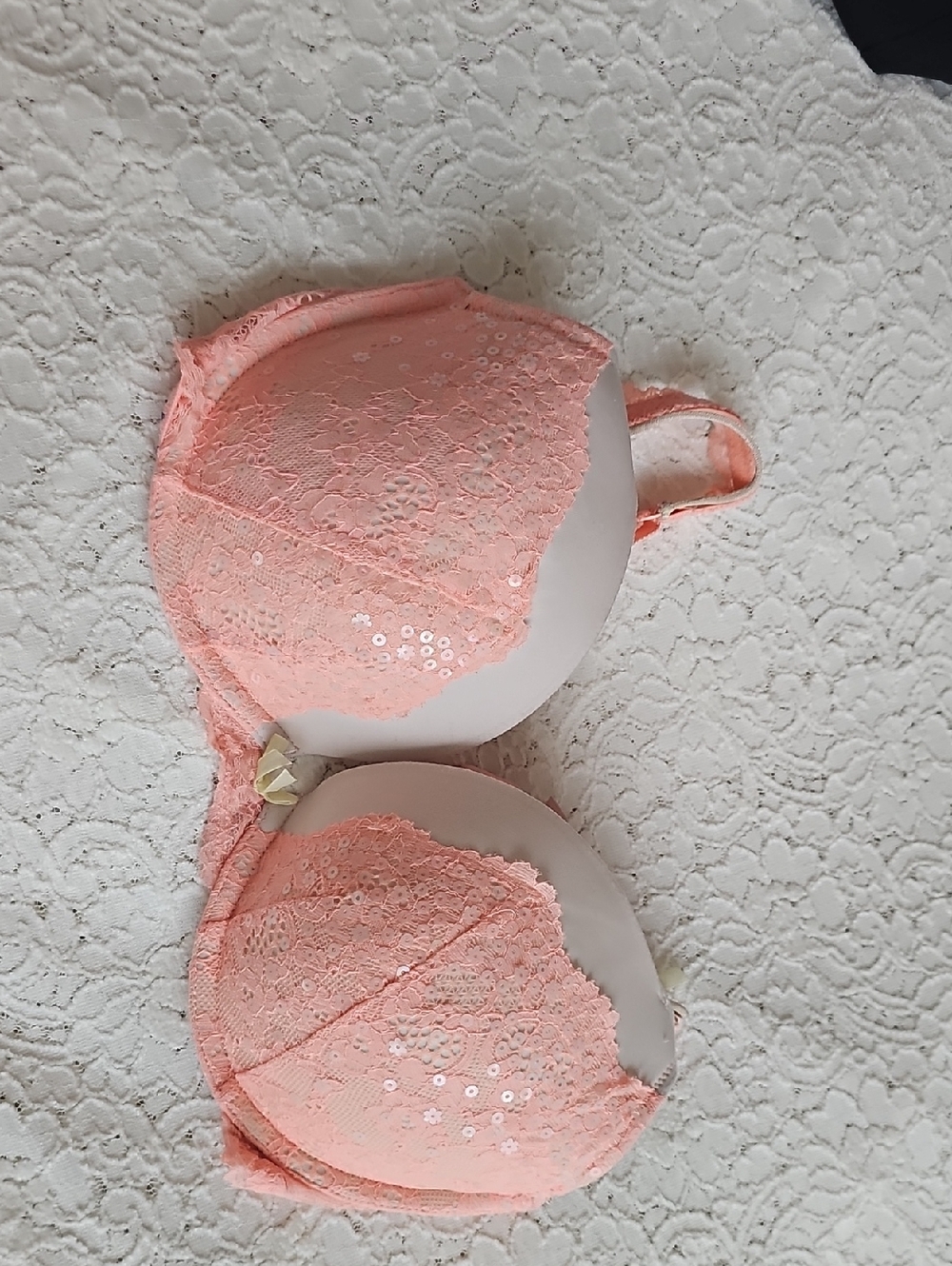 Victoria's Secret Pink Lace & Sequin Push-Up Bra